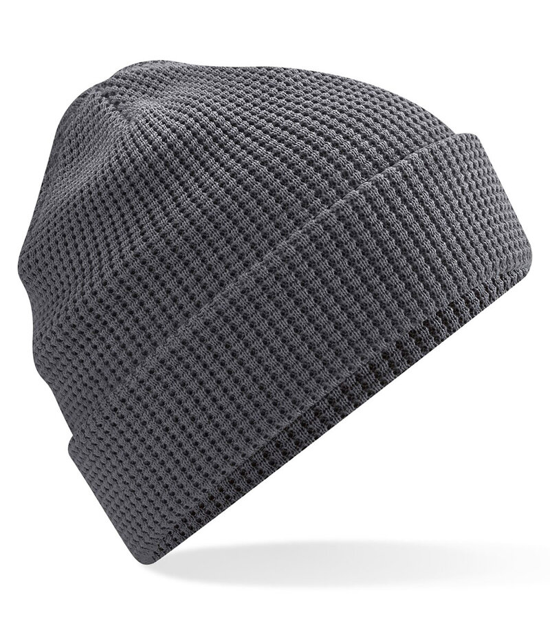 Beechfield_Organic-Cotton-Waffle-Beanie_B52N_Graphite-Grey