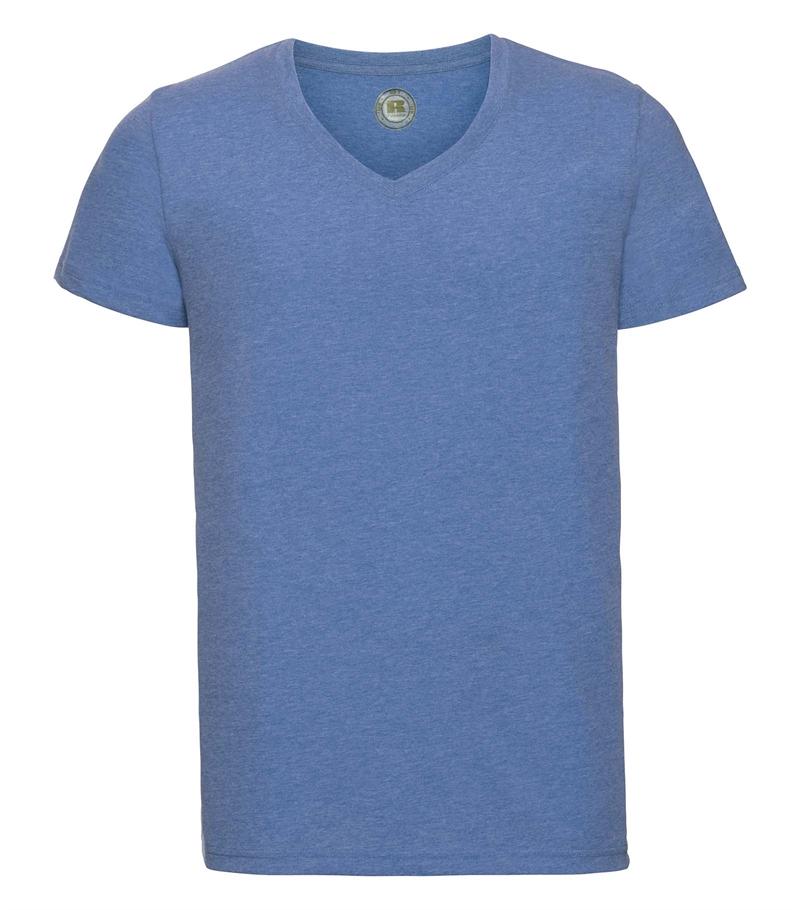 Russell-Mens-v-neck-HD-T-166M-blue-marl-front