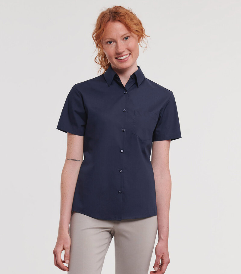 Russell_Ladies-Short-Sleeve-Polycotton-Easy-Care-Poplin-S_935F_0R935F0FN_Model_full