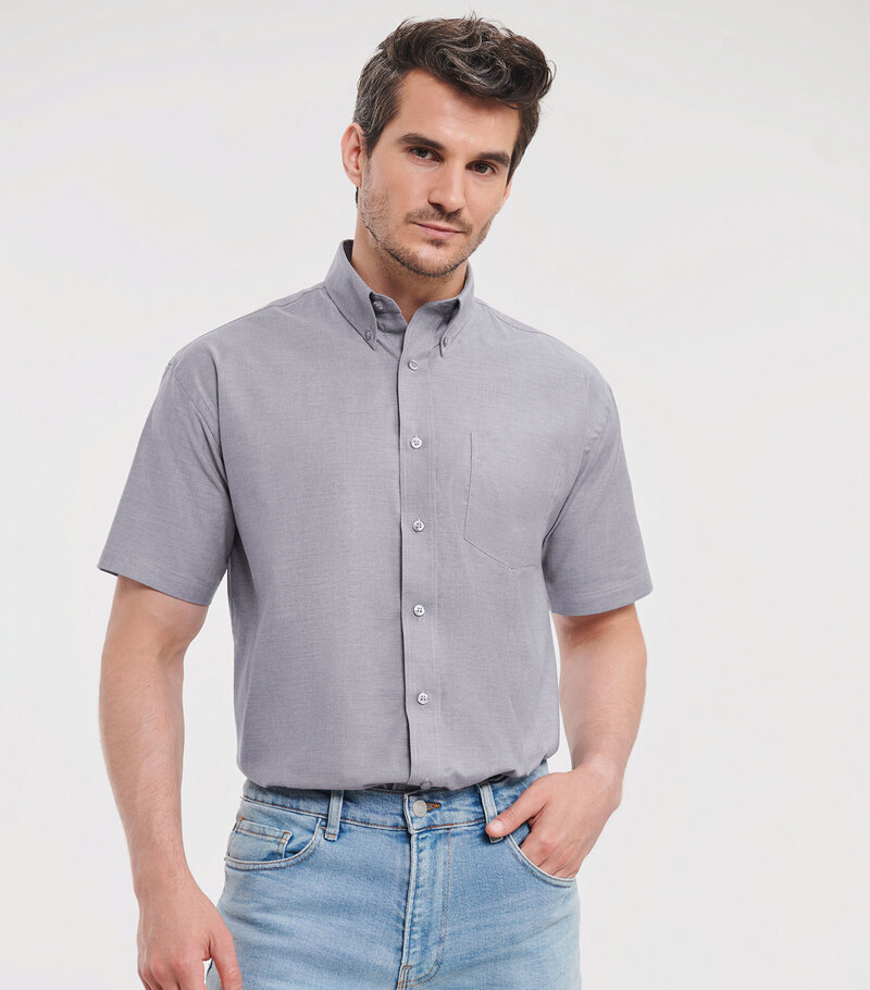 Russell_Mens-Short-Sleeve-Easy-Care-Oxford-Shirt_933M_0R933M0SI_Model_front