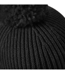 Beechfield_Engineered-Knit-Ribbed-Pom-Pom-Beanie_B382_Black-engineered-knit