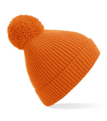 Beechfield_Engineered-Knit-Ribbed-Pom-Pom-Beanie_B382_Orange