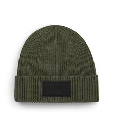 Beechfield_Fashion-Patch-Beanie_B442R_military-green_black_flat-shot