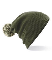 Beechfield_Snowstar-Beanie_B450_olive-green_oatmeal_slouch