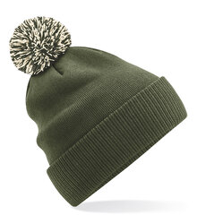 Beechfield_Snowstar-Beanie_B450_olive-green_oatmeal_turn-up