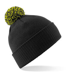 Beechfield_Snowstar-Duo-Beanie_B450_Black-Lime-Green-turn-up