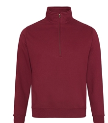 Just-Hoods-Sophomore-1-4-Zip-Sweat-JH046 BURGUNDY (TORSO)