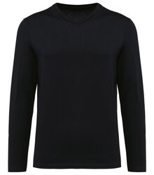 Kariban-Premium_Mens-V-Neck-Long-Sleeved-Supima-T-shirt_PK306_BLACK