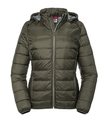 Russell-Ladies-Hooded-Nano-Jacket-R-440F-Dark-Olive-front