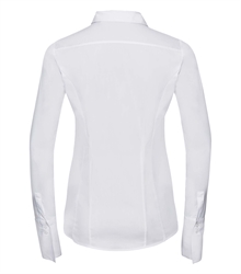 Russell-Ladies-Long-Sleeve-Fitted-Ultimate-Stretch-Shirt-960F-white-back