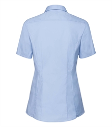 Russell-Ladies-Short-Sleeve-Fitted-Ultimate-Stretch-Shirt-961F-bright-sky-back