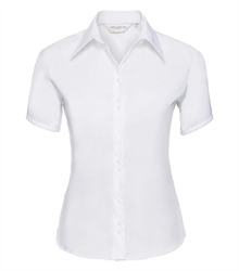 Russell-Ladies-Short-Sleeve-Tailored-Ultimate-Non-Iron-Shirt-957F-white-front