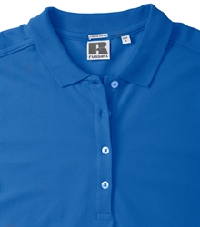 Russell-Ladies-Stretch-Polo-566F-azure-blue-bueste-detail