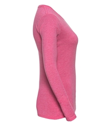 Russell-Ladies-long-sleeve-HD-T-167F-pink-marl-side