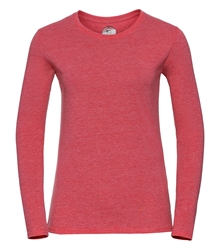 Russell-Ladies-long-sleeve-HD-T-167F-red-marl-front