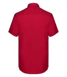 Russell-Mens-Cap-Sleeve-Fitted-Polycotton-Poplin-Shirt-925M-classic-red-back
