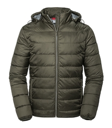 Russell-Mens-Hooded-Nano-Jacket-R-440M-Dark-Olive-Front