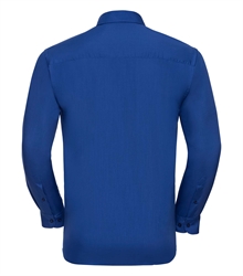 Russell-Mens-Long-Sleeve-Classic-Polycotton-Poplin-Shirt-934M-bright-royal-back