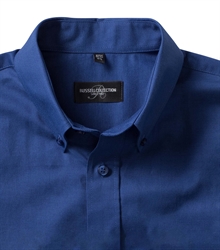 Russell-Mens-Oxford-Short-Sleeve-Classic-Oxford-Shirt-933M-bright-royal-detail