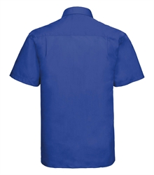 Russell-Mens-Short-Sleeve-Classic-Polycotton-Poplin-Shirt-935M-Bright-royal-back