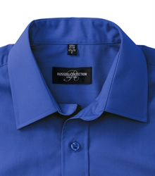 Russell-Mens-Short-Sleeve-Classic-Polycotton-Poplin-Shirt-935M-Bright-royal-detail