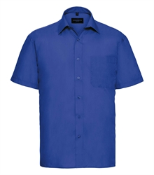 Russell-Mens-Short-Sleeve-Classic-Polycotton-Poplin-Shirt-935M-Bright-royal-front