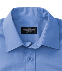 Russell-Mens-Short-Sleeve-Classic-Polycotton-Poplin-Shirt-935M-Corporate-blue-detail