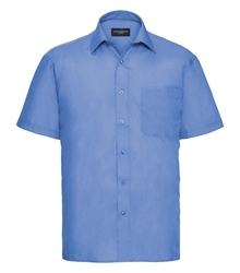 Russell-Mens-Short-Sleeve-Classic-Polycotton-Poplin-Shirt-935M-Corporate-blue-front