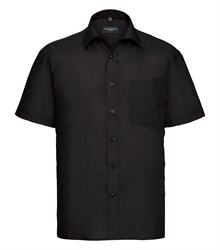 Russell-Mens-Short-Sleeve-Classic-Polycotton-Poplin-Shirt-935M-black-front