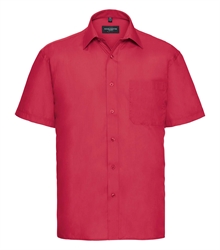 Russell-Mens-Short-Sleeve-Classic-Polycotton-Poplin-Shirt-935M-classic-red-front