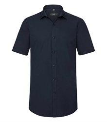 Russell-Mens-Short-Sleeve-Fitted-Ultimate-Stretch-Shirt-961M-bright-navy-front