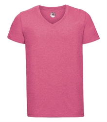 Russell-Mens-v-neck-HD-T-166M-pink-marl-front