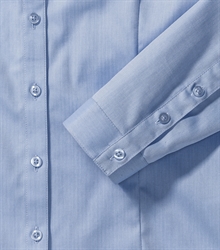 Russell-ladies-long-sleeve-tailored-herringbone-shirt-962F-light-blue-detail-1