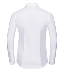 Russell-ladies-long-sleeve-tailored-herringbone-shirt-962F-white-back