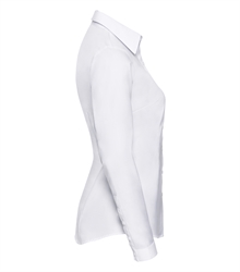Russell-ladies-long-sleeve-tailored-herringbone-shirt-962F-white-side