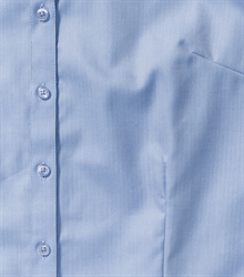 Russell-ladies-short-sleeve-tailored-herringbone-shirt-963F-light-blue-detail-1