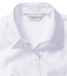 Russell-ladies-short-sleeve-tailored-herringbone-shirt-963F-white-detail