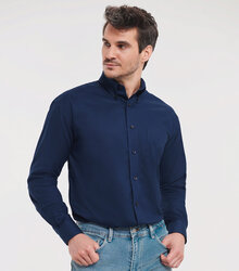 Russell_Mens-Long-Sleeve-Easy-Care-Oxford-Shirt_932M_0R932M0NB_Model_front