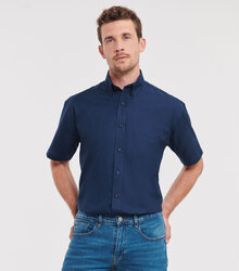 Russell_Mens-Short-Sleeve-Easy-Care-Oxford-Shirt_933M_0R933M0NB_Model_full