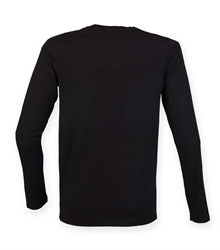 Skinni-Fit-mens-feel-good-stretch-long-sleeve-t-shirt-SF124-BLACK-TORSO-BACK