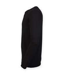 Skinni-Fit-mens-feel-good-stretch-long-sleeve-t-shirt-SF124-BLACK-TORSO-SIDE