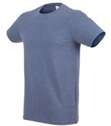Skinni-Fit-mens-feel-good-stretch-t-shirt-SF121-HEATHERNAVY-TORSO-FRONTSIDE