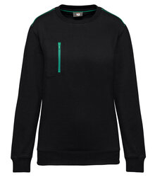 WK-Designed-to-Work_Unisex-Day-To-Day-Contrasting-Zip-Pocket-Sweat_WK403_BLACK-KELLYGREEN