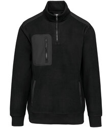 WK-Designed-to-Work_Unisex-Eco-Friendly-Fleece-With-Zipped-Neck_WK905_BLACK