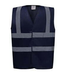 Yoko_Hi-Vis-2-Band---Braces-Waistcoat_HVW100_Navy_Front