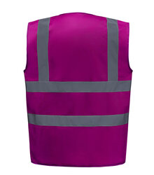 Yoko_Hi-Vis-2-Band---Braces-Waistcoat_HVW100_Raspberry_Rear